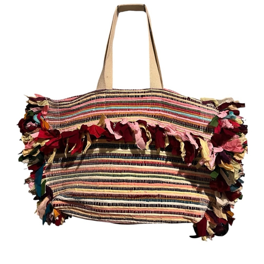 Raj for Anthropologie Colorful Guatemala Tote XL - Picture 2 of 8